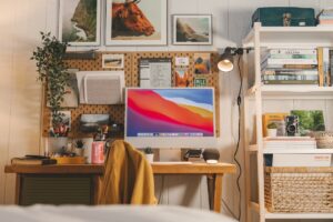 a tv on a table