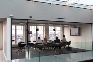 people sitting on chair inside building