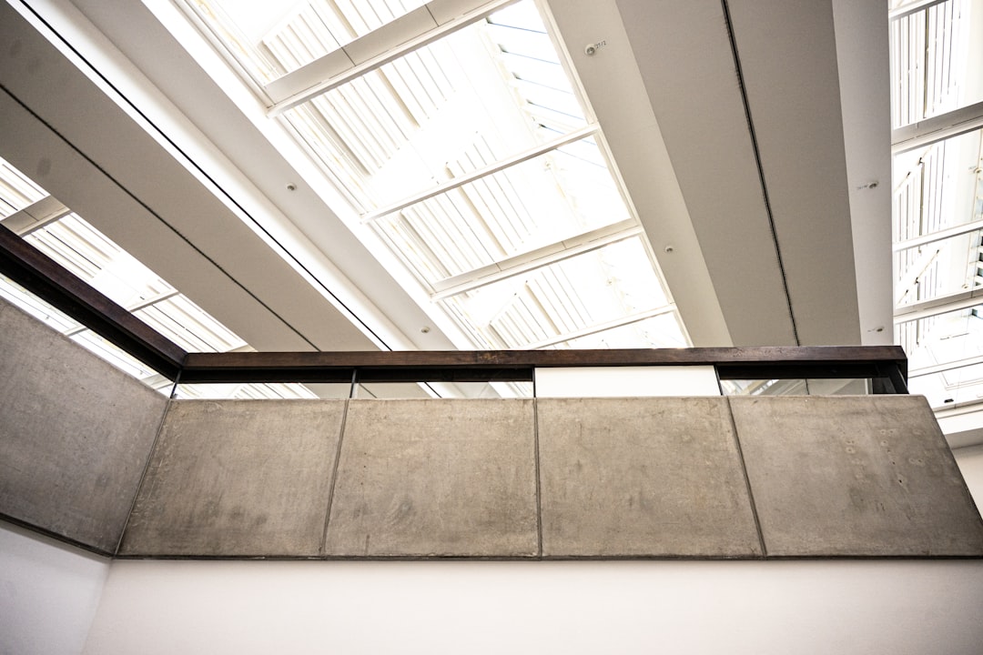 Modern interior with concrete and glass elements