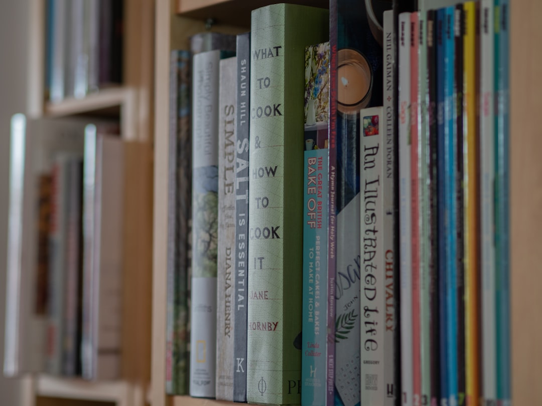 A bookshelf filled with various books