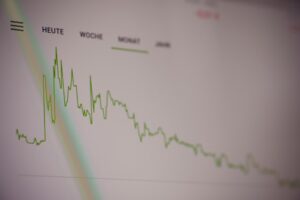 white paper with green line