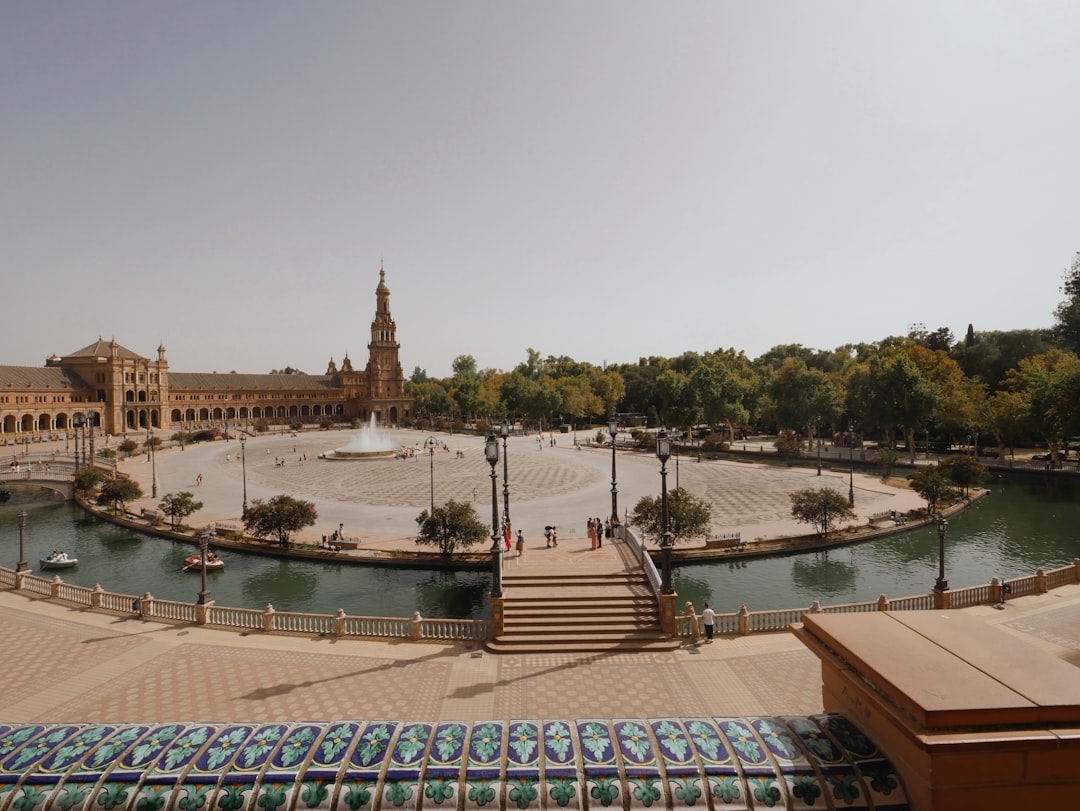Grand plaza with canal and fountain