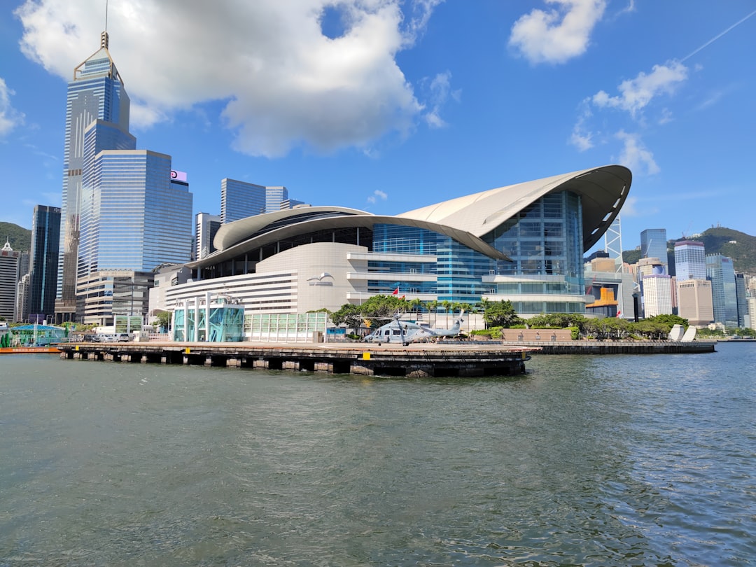 a large building sitting on top of a body of water